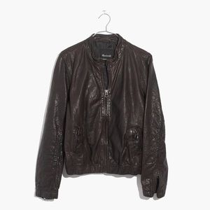 Madewell Leather Aviator Bomber Jacket